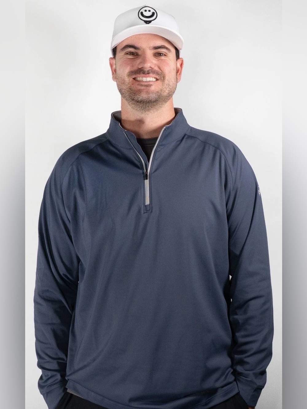 Good Boy Golf All Around Q-Zip Pullover Blue Stretch Shirt NWT S